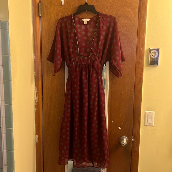 👗 Jonathan Martin dark red polka dotted dress with liner size 8 EUC - Picture 2 of 7